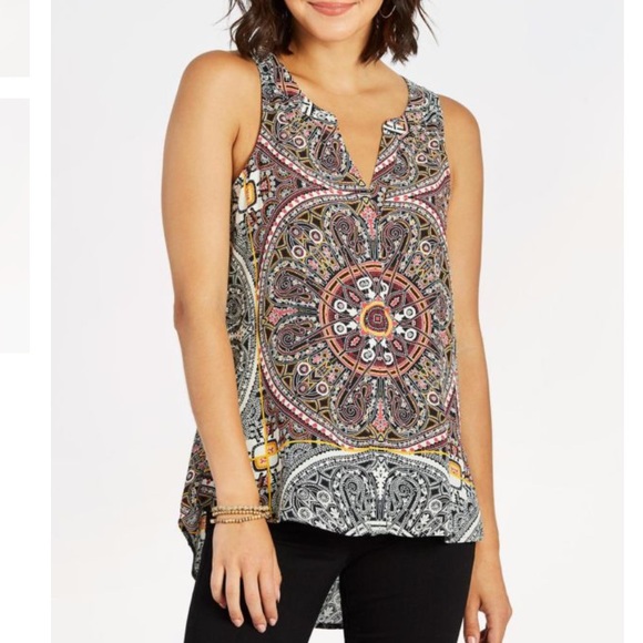 Sanctuary Tops - Sanctuary Dashiki Craft Shell Sleeveless Top Sz M